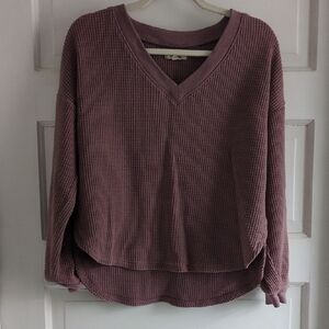 Madewell Lavender Waffle Knit Top